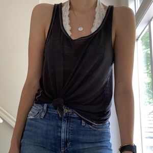 American Eagle breezy dark grey Tank Top